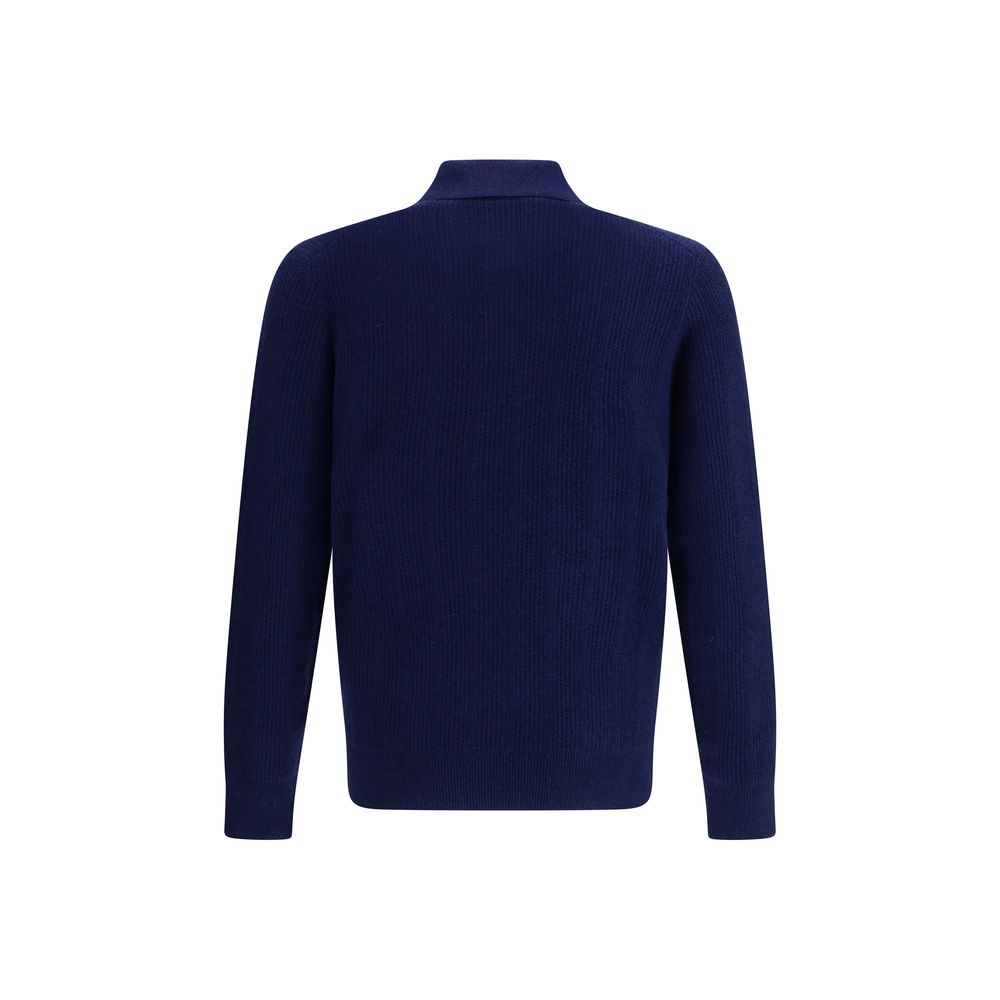 Blue Cashmere Polo Shirt