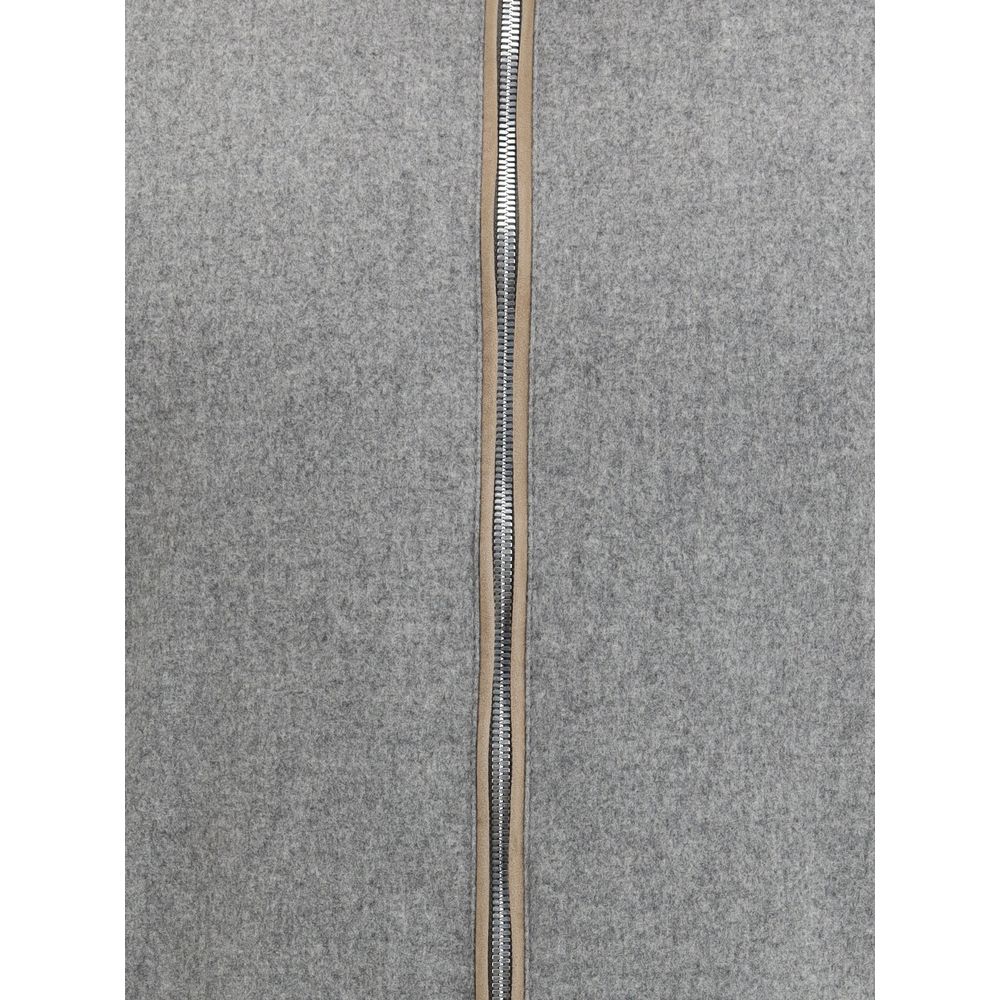 Gray Wool Full-Length Jacket