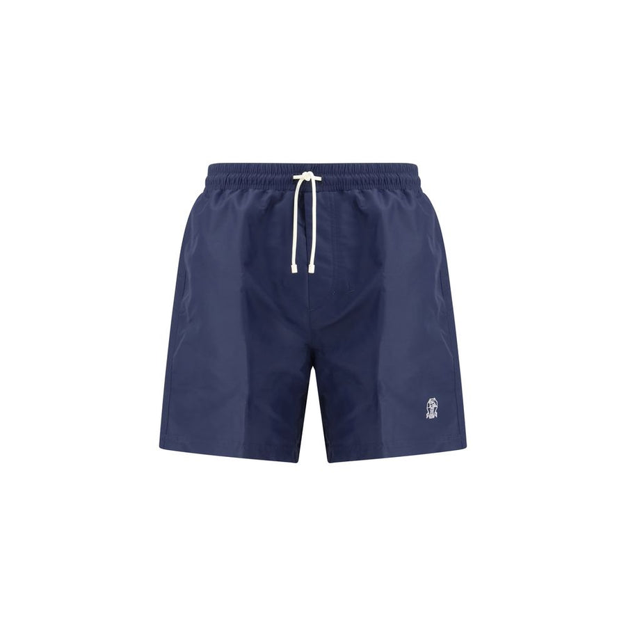 Blue Polyester Swim Shorts