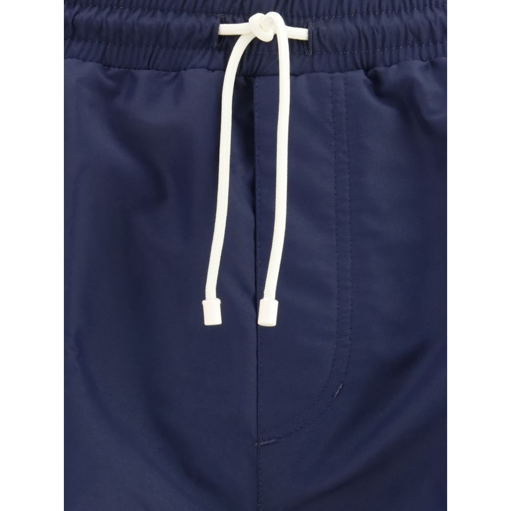 Blue Polyester Swim Shorts