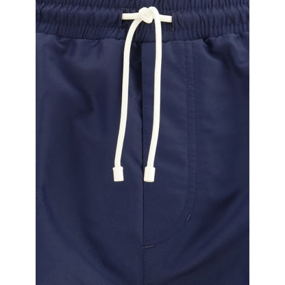 Blue Polyester Swim Shorts