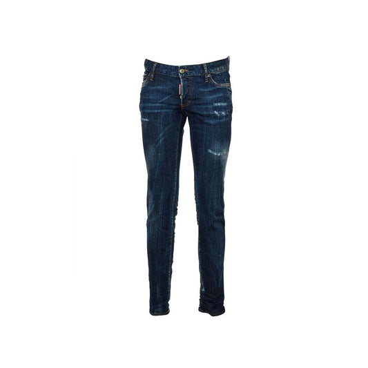 Blue Cotton Skinny Jeans