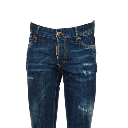 Blue Cotton Skinny Jeans