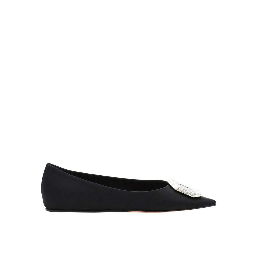 Black Silk Ballet Flats