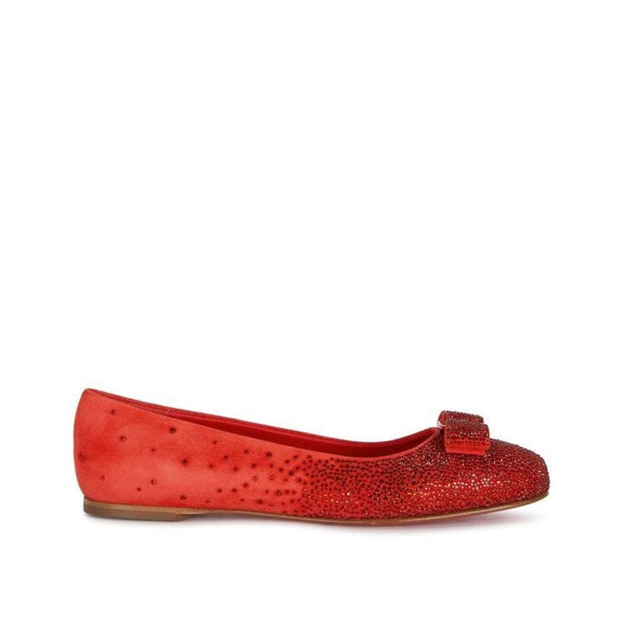 Red Calfskin Ballet Flats