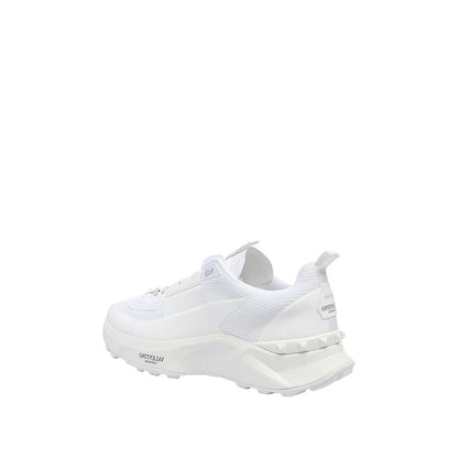 White Fabric Athletic Sneakers