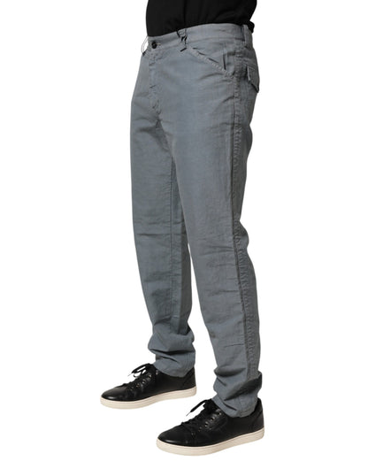 Gray Cotton Regular Fit Men Denim Trouser Jeans