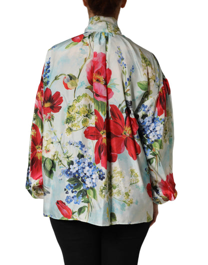 Multicolor Floral Long Sleeves Blouse Top