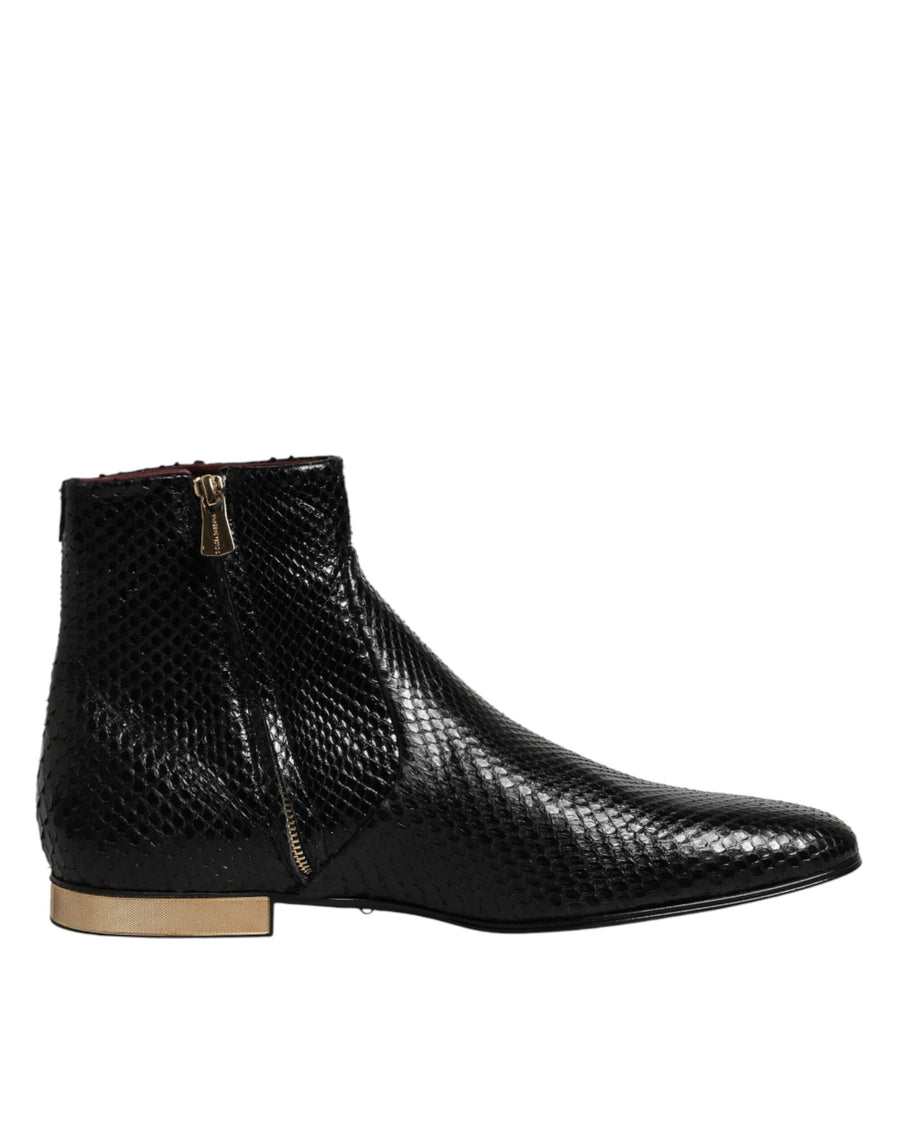 Black Leather Chelsea Short Ankle Boots  Shoes