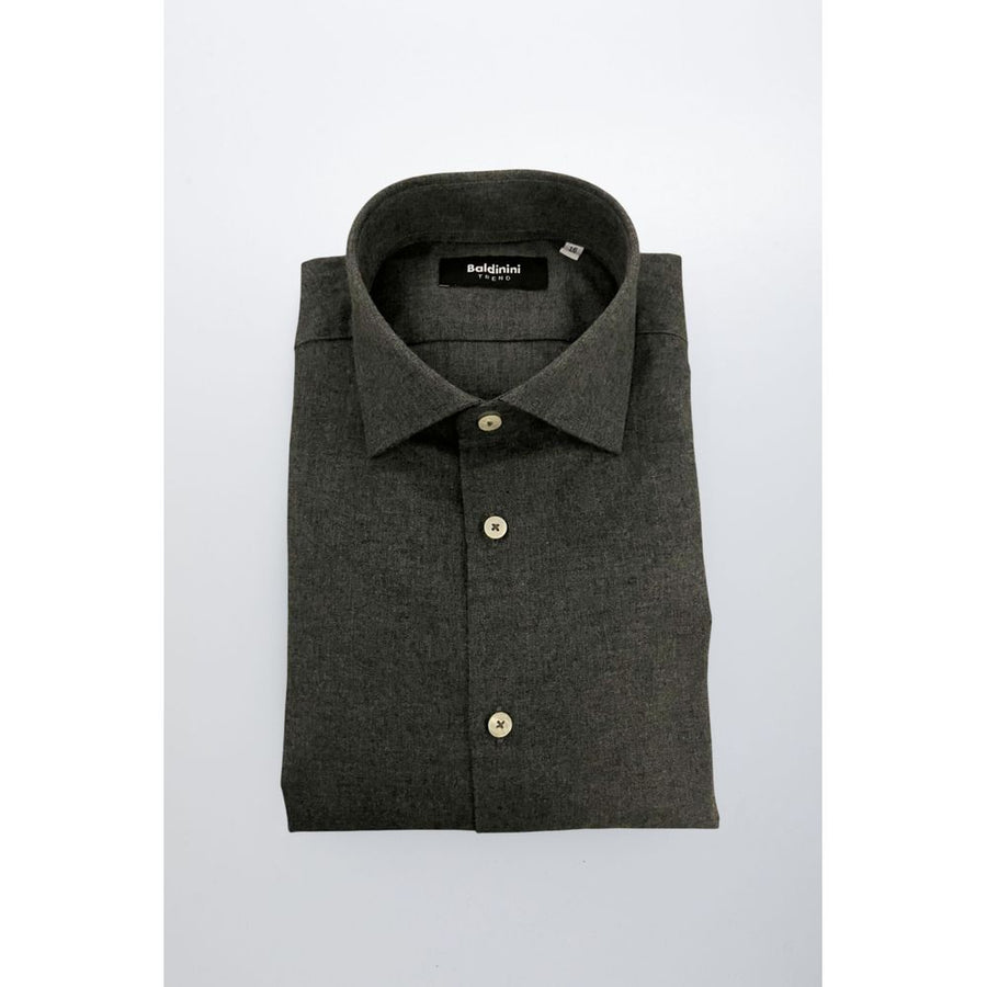 Gray Cotton Men Shirt