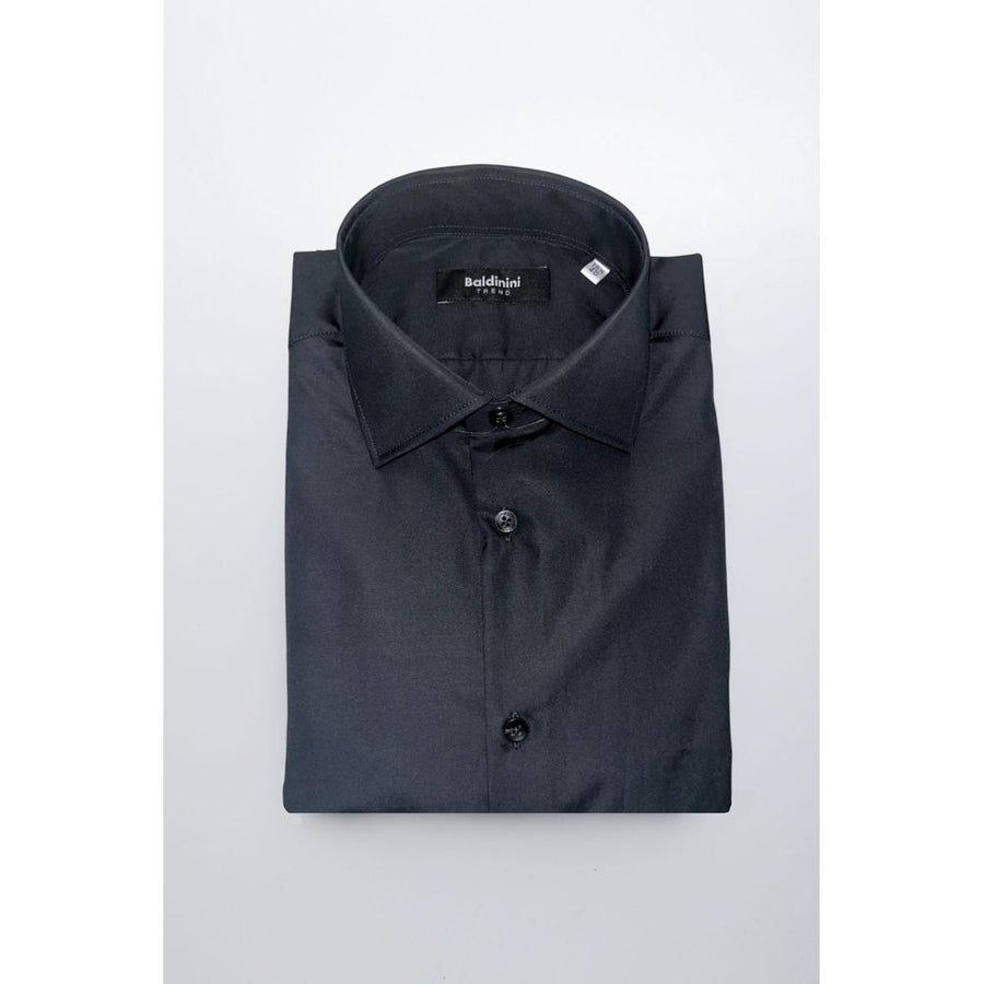 Black Cotton Men's Shirt