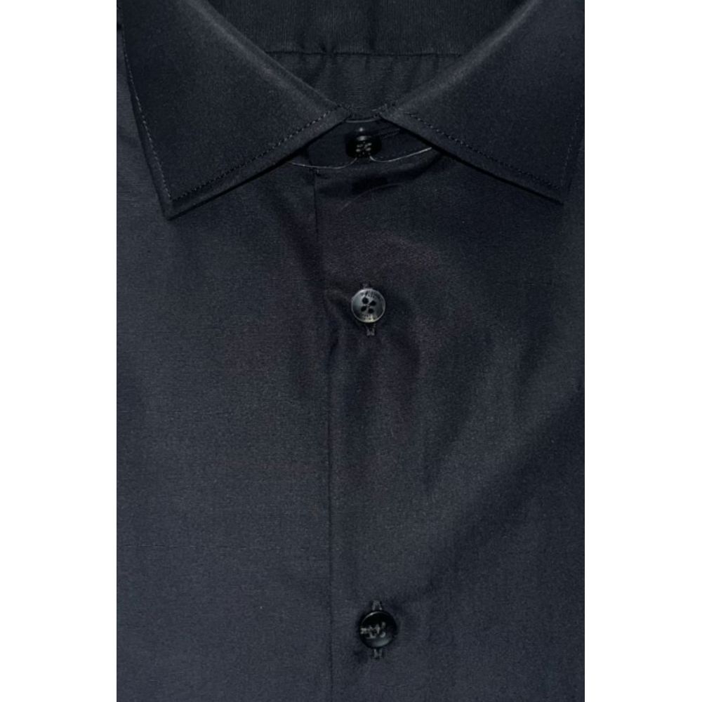 Black Cotton Men's Shirt
