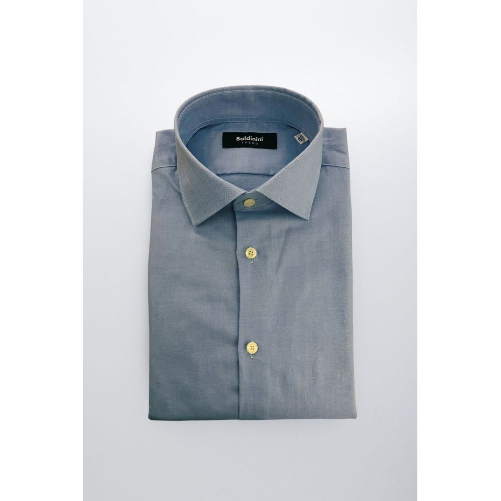 "Light Blue Cotton Men Shirt"