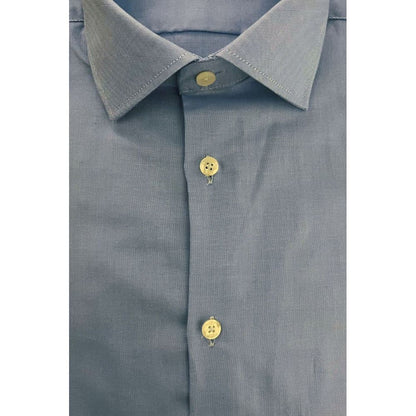 "Light Blue Cotton Men Shirt"
