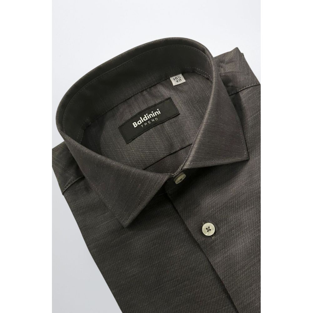 Gray Cotton Men Shirt