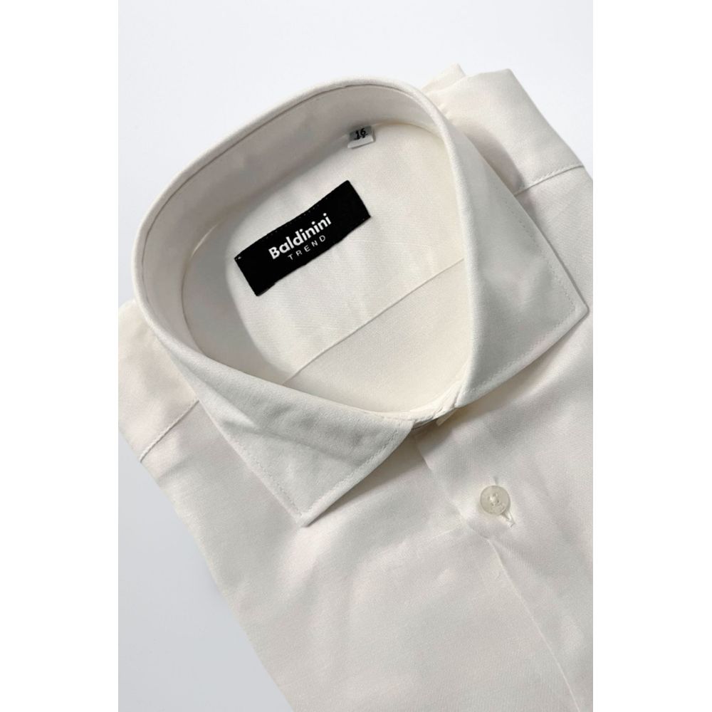 White Cotton Men Shirt