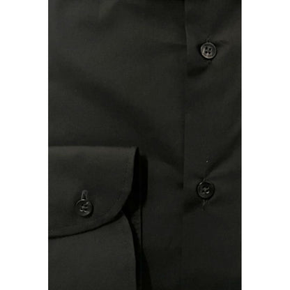 Black Cotton Men's Shirt