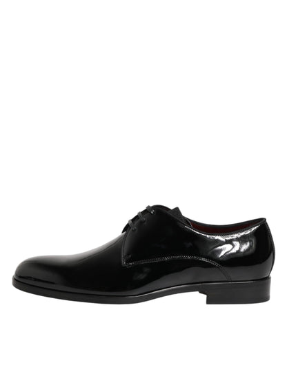 Black Calfskin Leather Derby Dress Shoes