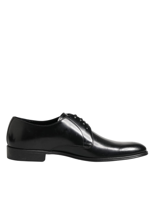 Black Calfskin Leather Derby Dress Shoes
