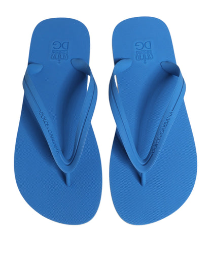 Blue White Logo Beachwear Flats Slipper Shoes