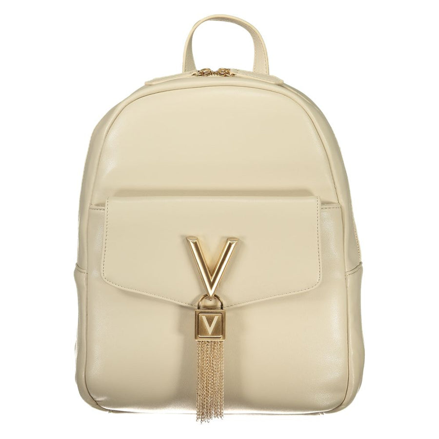Beige Polyurethane Women's Backpack
