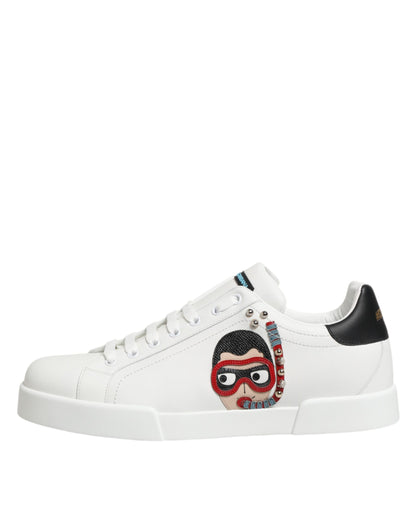 White Leather #DGFAMILY Men Sneakers Shoes