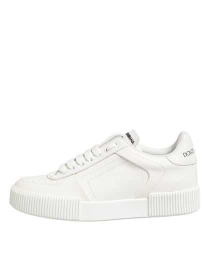 White Leather MIAMI Low Top Sneakers Shoes