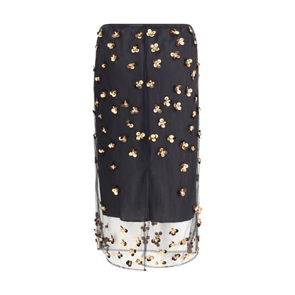 Black Polyamide Long Skirt