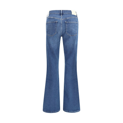 Blue Cotton Flared Jeans