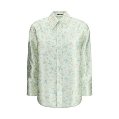 Green Silk Pattern Shirt