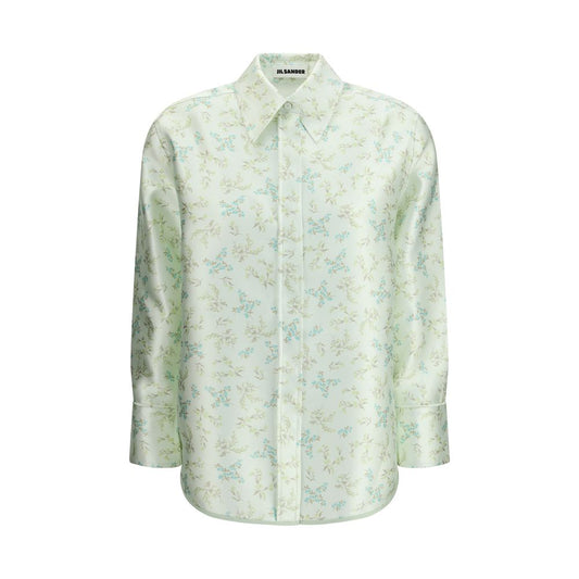 Green Silk Pattern Shirt