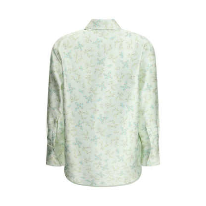 Green Silk Pattern Shirt