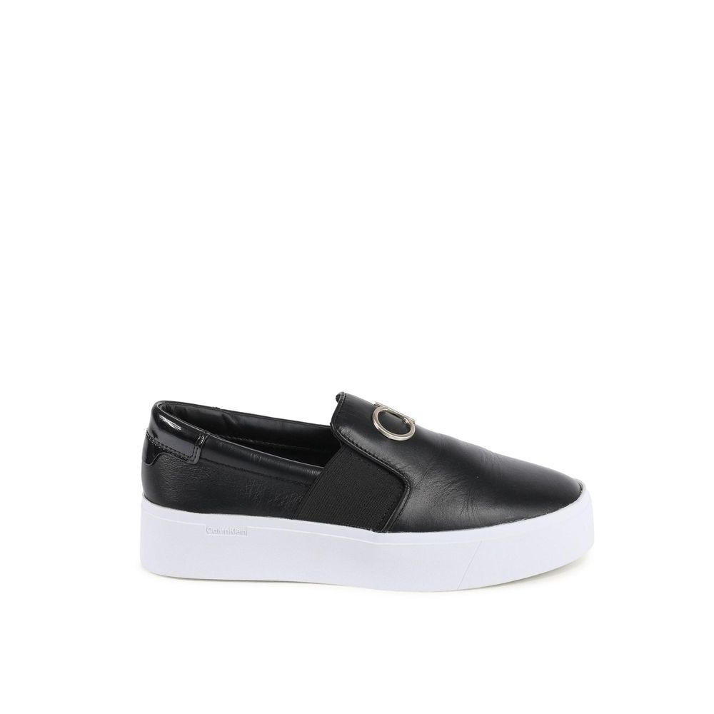 Black Leather Platform Sneakers