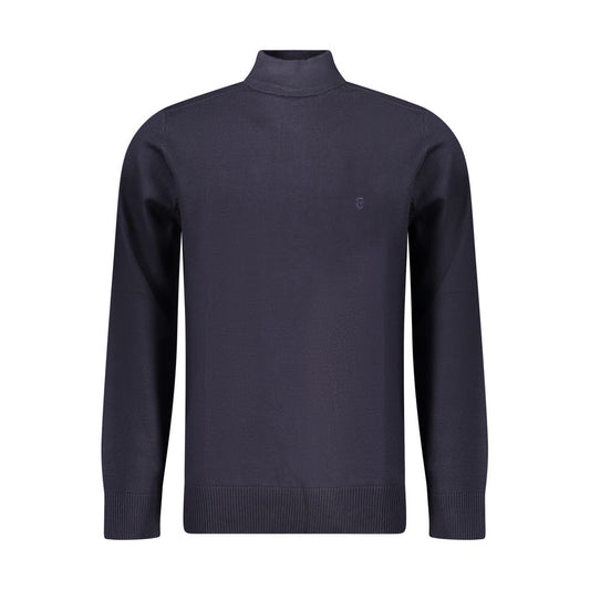 Blue Nylon Men Sweater