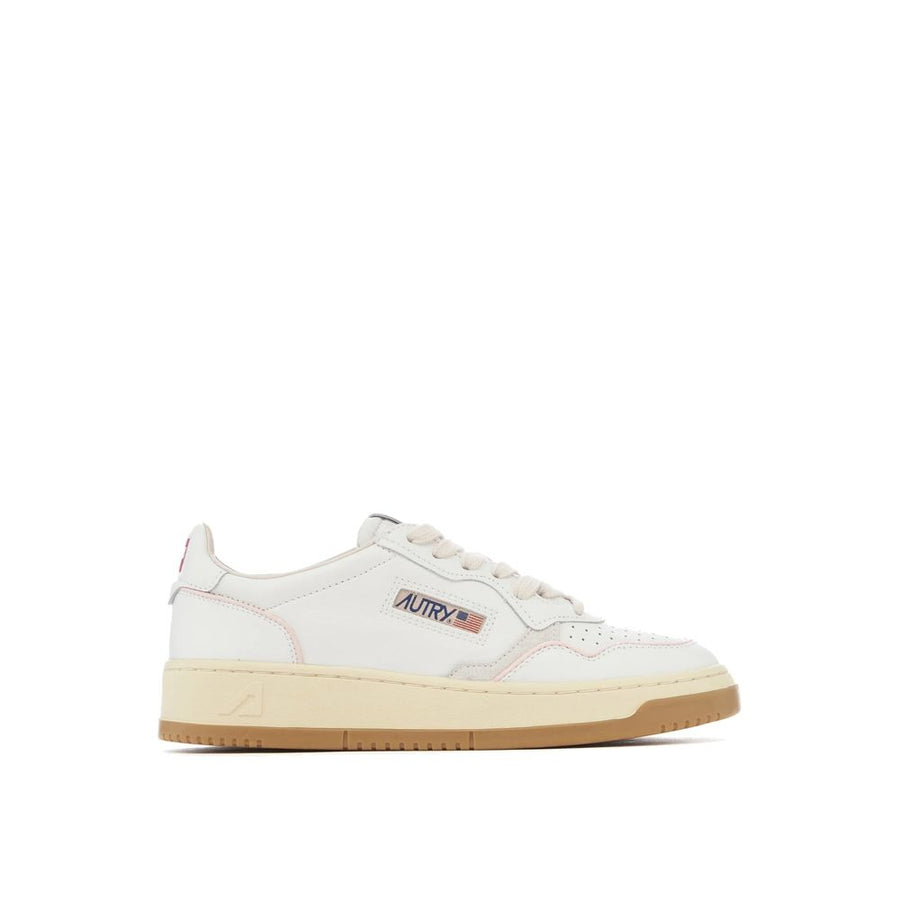 White Goatskin Low Top Sneakers