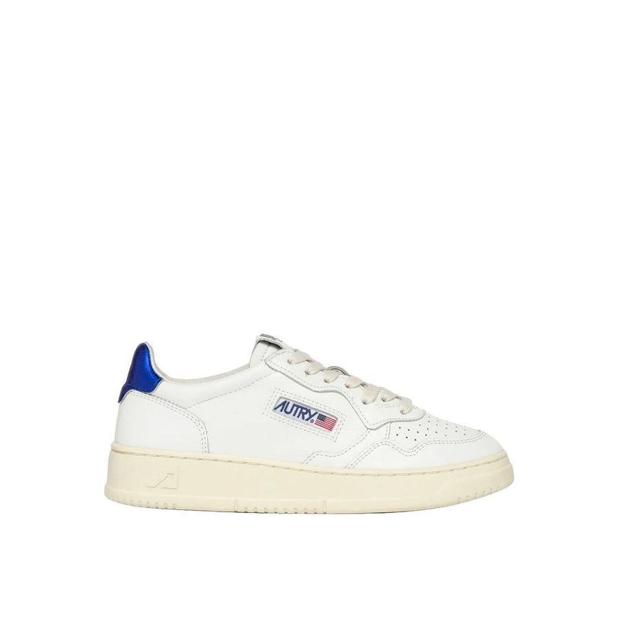 White Leather Low Top Sneakers