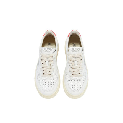 White Leather Low Top Sneakers
