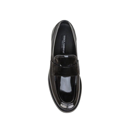 Black Calfskin Slip-On Loafers