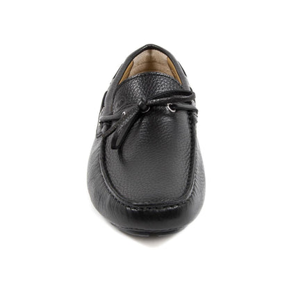 Black Leather Slip-On Loafers
