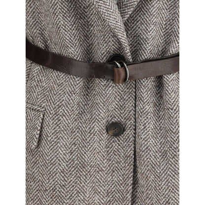 Brown Fleece Wool Coat
