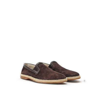 Brown Suede Leather Espadrilles