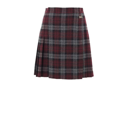 Bordeaux Wool Mini Skirt