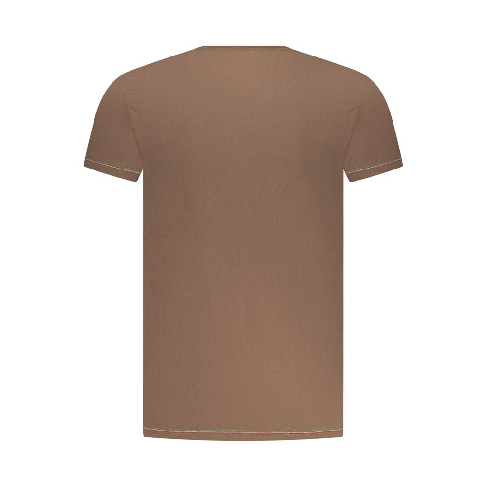Brown Cotton Men T-Shirt