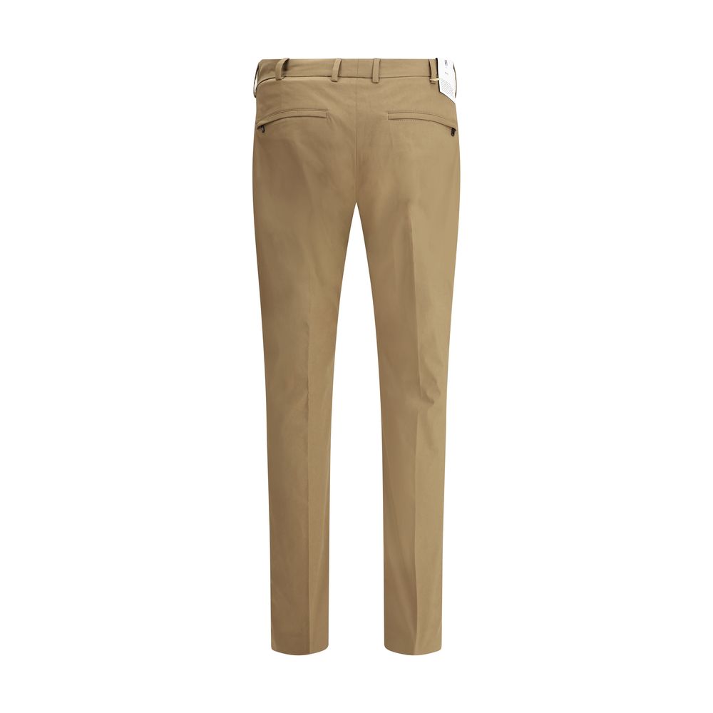 Brown Cotton Casual Pants