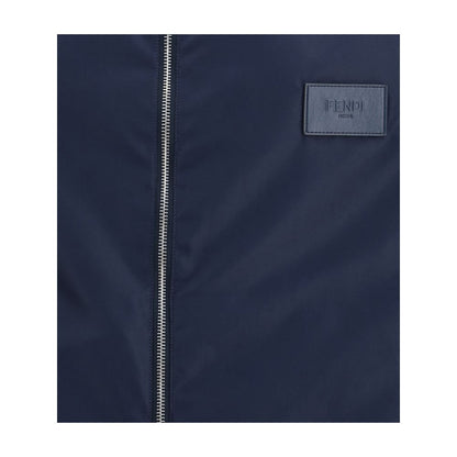 Blue Polyester Shell Jacket