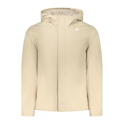 Beige Polyester Men Jacket