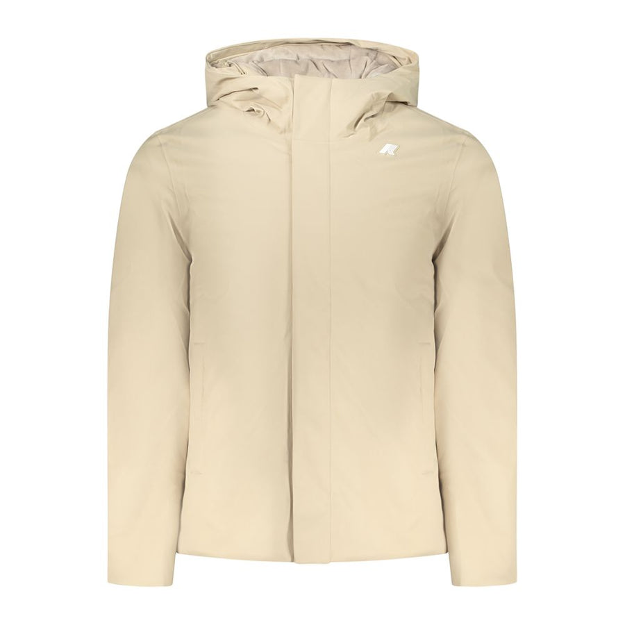Beige Polyester Men Jacket