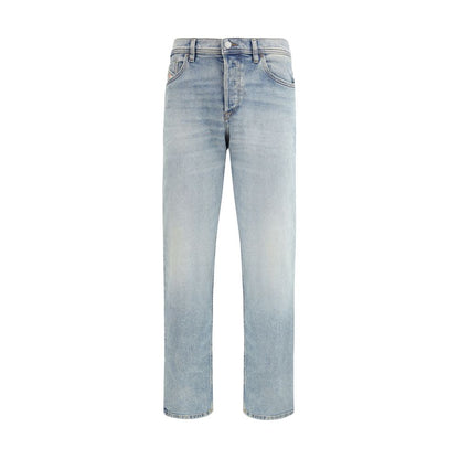 Blue Cotton Tapered Jeans