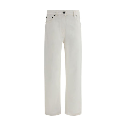 White Cotton Straight-Leg Jeans