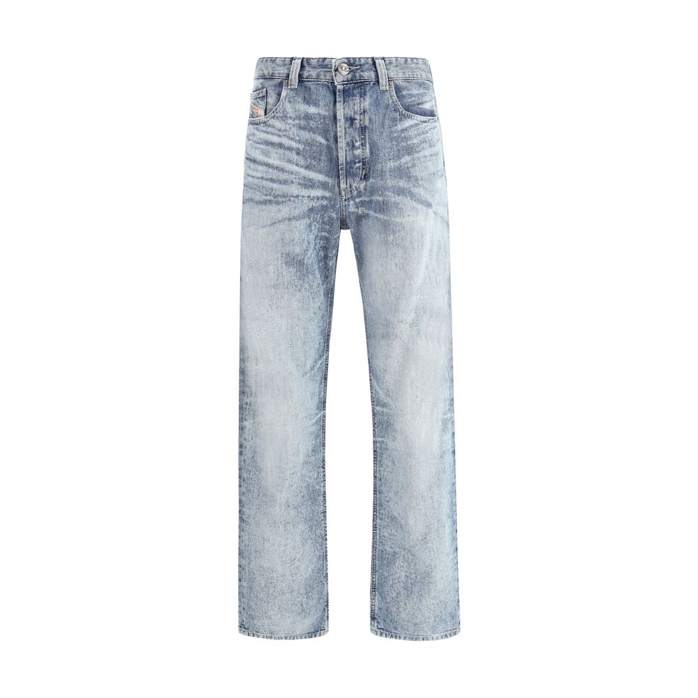 Light Blue Cotton Relaxed Fit Jeans